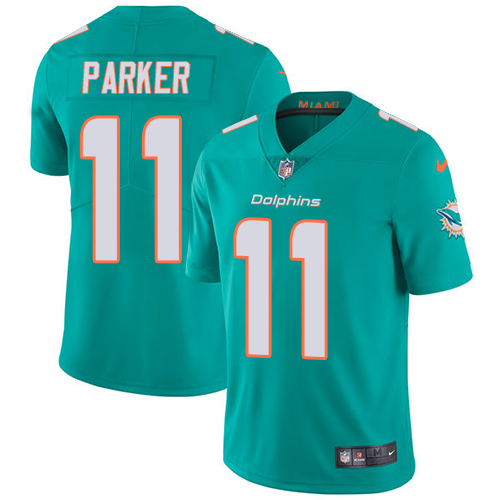 Nike Miami Dolphins #11 DeVante Parker Aqua Green Team Color Men Stitched NFL Vapor Untouchable Limited Jersey